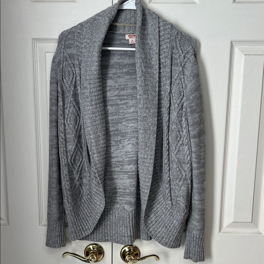 Mossimo Supply Co. Light Gray Cable Knit Cardigan